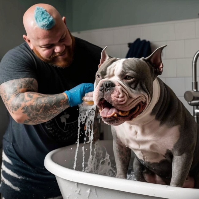Banho em cachorro Pit Bull e American Bully – Qual a frequência ideal? Banho em cachorro Pit Bull e American Bully - Qual a frequência ideal?